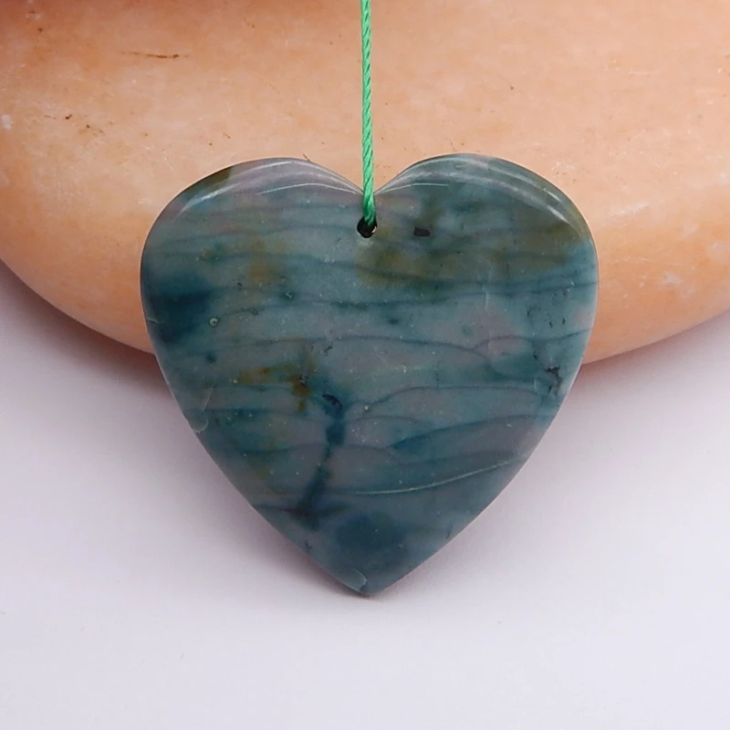 

Natural stone Wave Jasper Heart Shape Cheap Pendant Bead 30*30*6mm 8.32g semiprecious stone fashion jewelry accessory