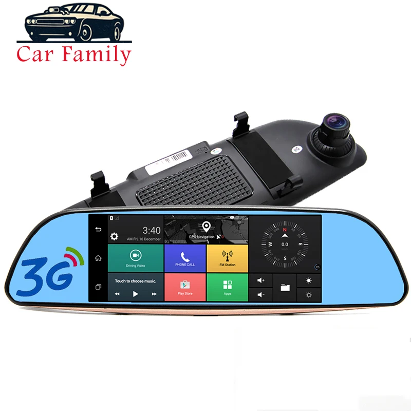 Автомобильное зеркало заднего вида 7 дюймов IPS 3G Android Зеркало DVR GPS навигация FHD 1080P