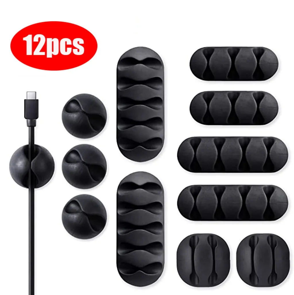 12x Cable Cord Line Tie Fixer Organizer Charger Desktop Clip Wire Holder Multi-hole Clamp Finishing Thread Fixing Device | Мобильные