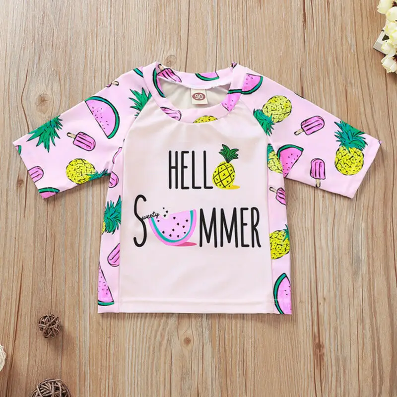 

2PCS Kids Baby's Girls Swimwear Swimsuit Bathing Bikini Beach Tops+Shorts