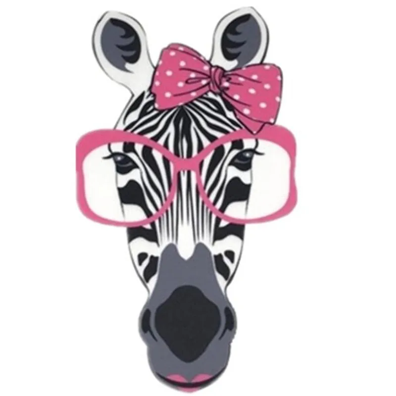 Модная одежда с мультипликационным принтом 23 см очки наклейки зеброй