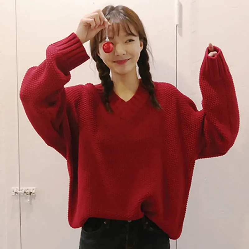 Осенне-зимние женские свитера пуловеры однотонные повседневные толстые с