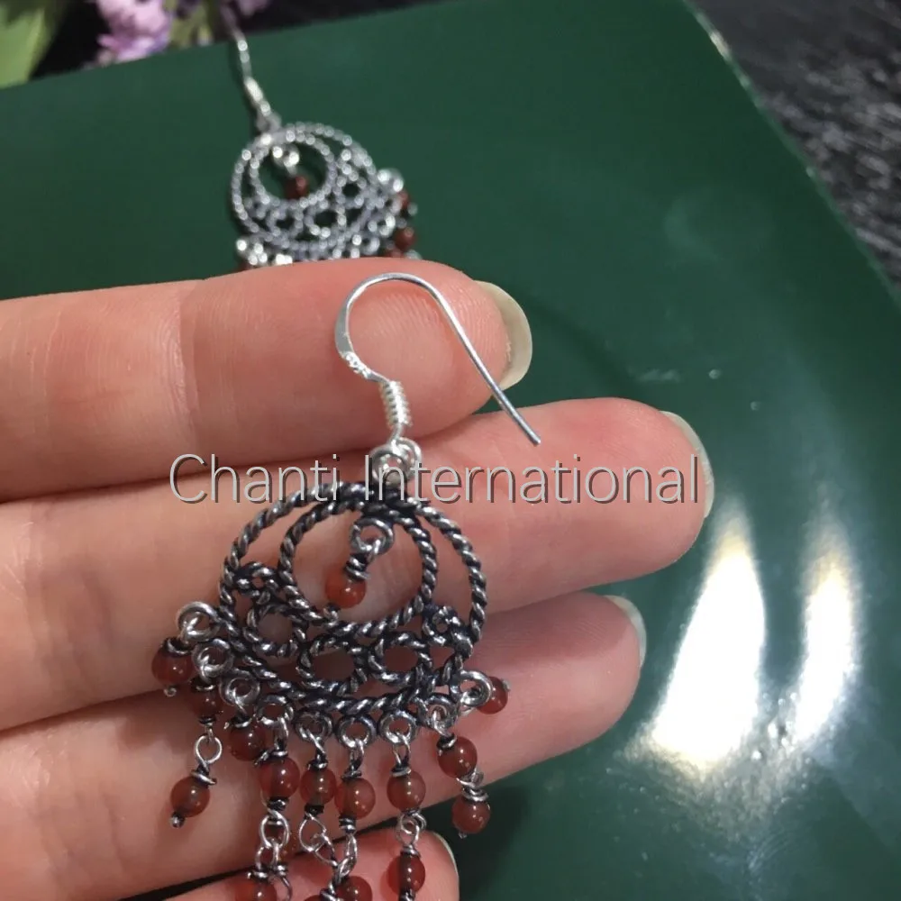 Chanti International красные сердолические бисерные серьги 3 1/8 дюйма|Серьги-подвески| |