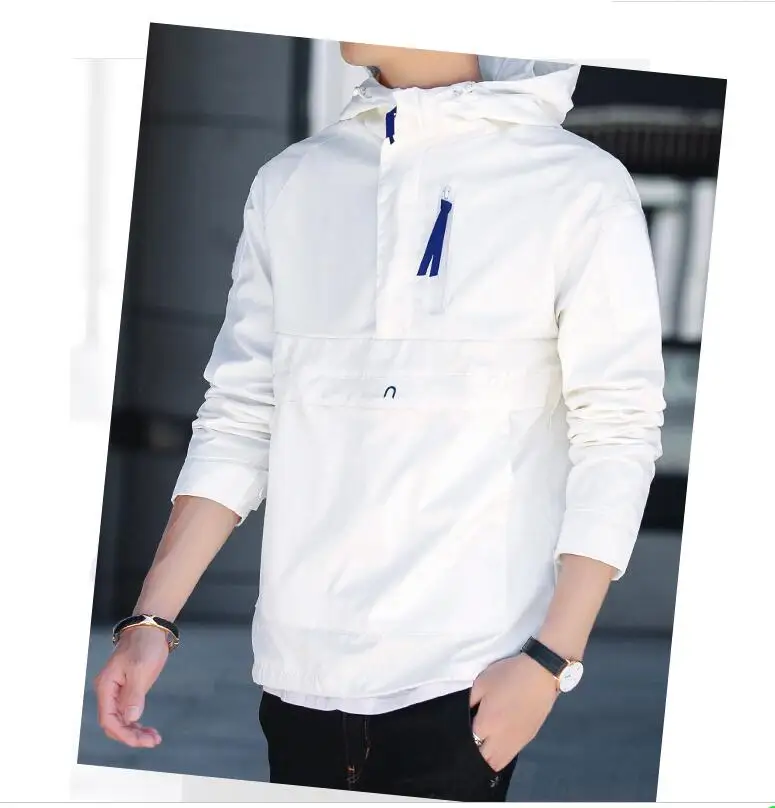 

JTFAN Summer long hooded windbreaker large size teen men and women couple ultra-thin outerwear