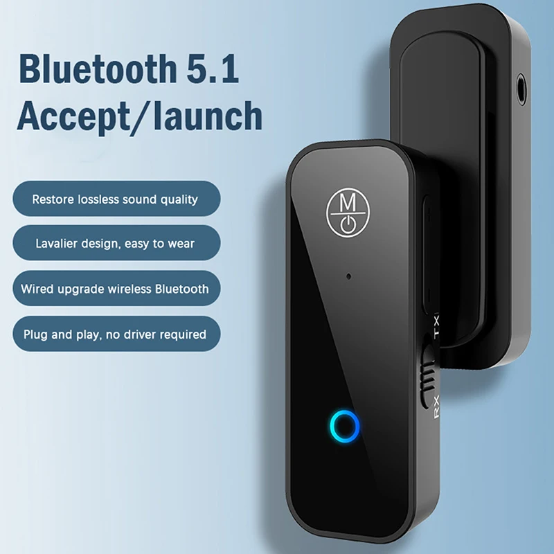 

1 шт. Bluetooth 5,1 передатчик приемник 2 в 1 беспроводной адаптер 3,5 мм аудио приемник для автомобиля аудио Музыка Aux гарнитура громкой связи