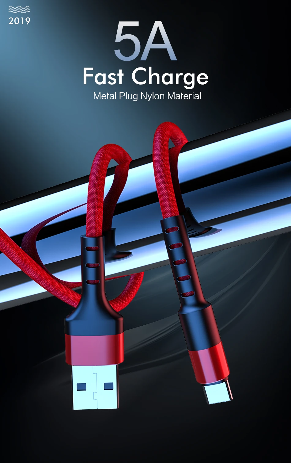 ROCK usb type-C кабель для samsung S9 S8 Быстрая зарядка type-C мобильный телефон дата зарядки USB C кабель для Xiaomi mi9 Redmi note 7
