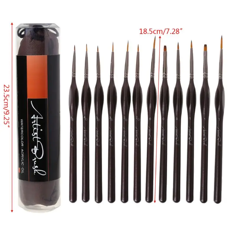 

12pcs/set Scriptliner Detail Fine Paint Brushes Nylon Hair Paintbrushes Art Tool