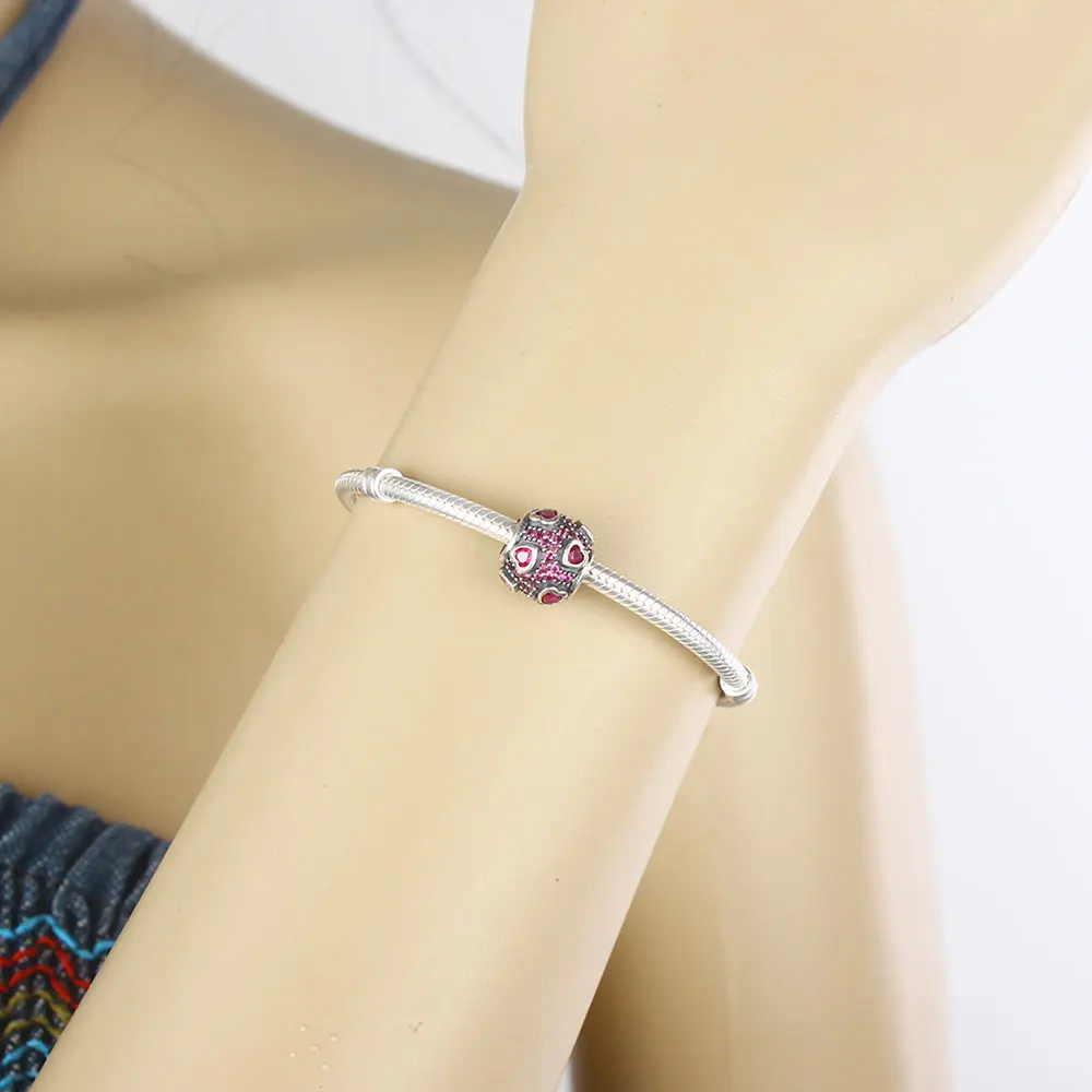 Весенняя коллекция 2018 бусины в форме сердца из стерлингового серебра 925 пробы с