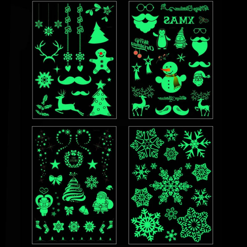

Christmas Luminous Tattoos stickers Santa Claus waterproof Tattoos Christmas gift for Kids Xmas navidad natal noel body sticker