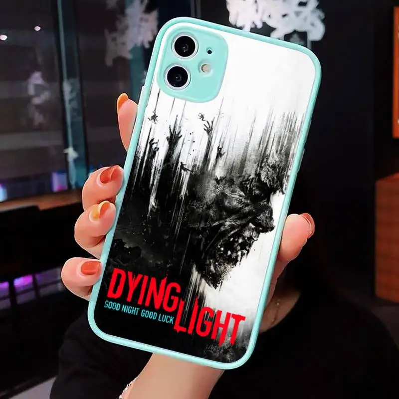 

dying light Phone Case For iPhone 12 11 Mini Pro XR XS Max 7 8 Plus X Matte transparent blue Back Cover