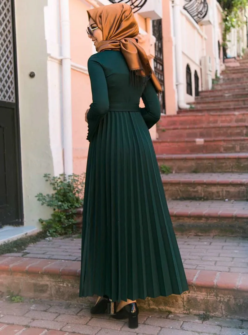 Вязаное Плиссированное мусульманское платье Abaya Дубай 2020 Рамадан абайя кафтан