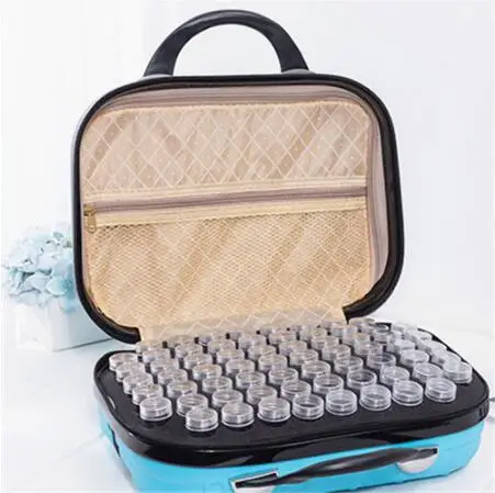 Blue 132 bottles 60 слотов Алмазная вышивка коробка алмазные аксессуары для рисования чехол прозрачные пластиковые бусины дисплей коробки для хранения инструменты для вышивки крестом a96 - Цвет: Blue 132 bottles