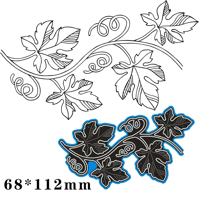 

Cutting Dies Leaves Metal and Stamps Stencil for DIY Scrapbooking Photo Album Embossing Paper Card 68*112mm