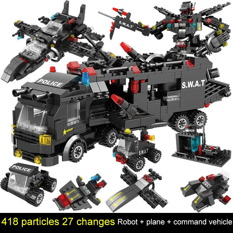 418 шт. Детский конструктор городской полицейский участок|Блочные конструкторы| |