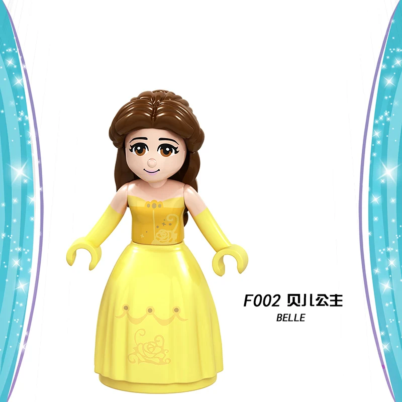 F002 Сказочная принцесса город серия Золушка белый снег Кукла Эльза Playmobil Строительные блоки Друзья игрушки кирпичи для детей девочек - Цвет: F002