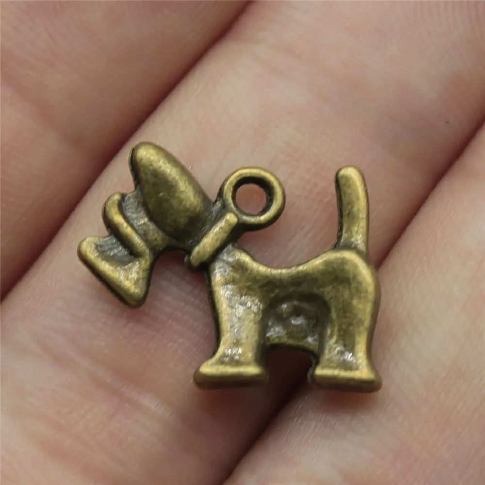 

WYSIWYG 10pcs Antique Bronze Tone 15x18mm Dog Charms Pendant For Jewelry Making DIY Jewelry Findings