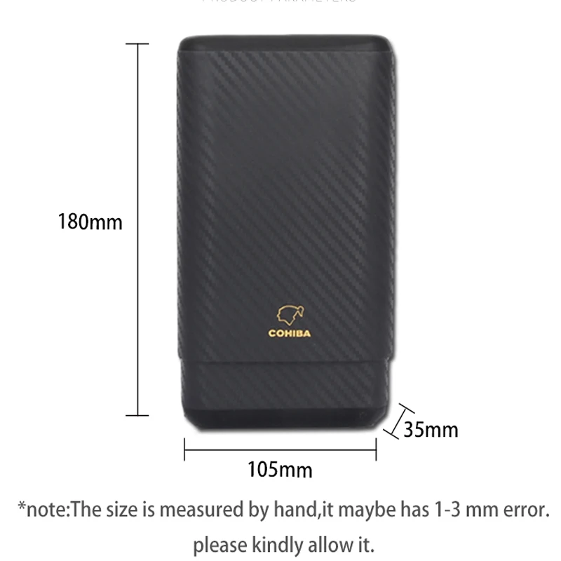 COHIBA Портативный чехол для сигар из углеродного волокна дорожная коробка