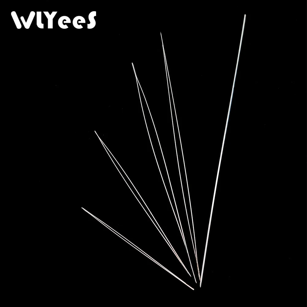 WLYeeS 5 шт. изогнутые иглы для бисероплетения, инструменты из нержавеющей стали, булавки для плетения бусин, шнур, легкое Изготовление ювелирных изделий