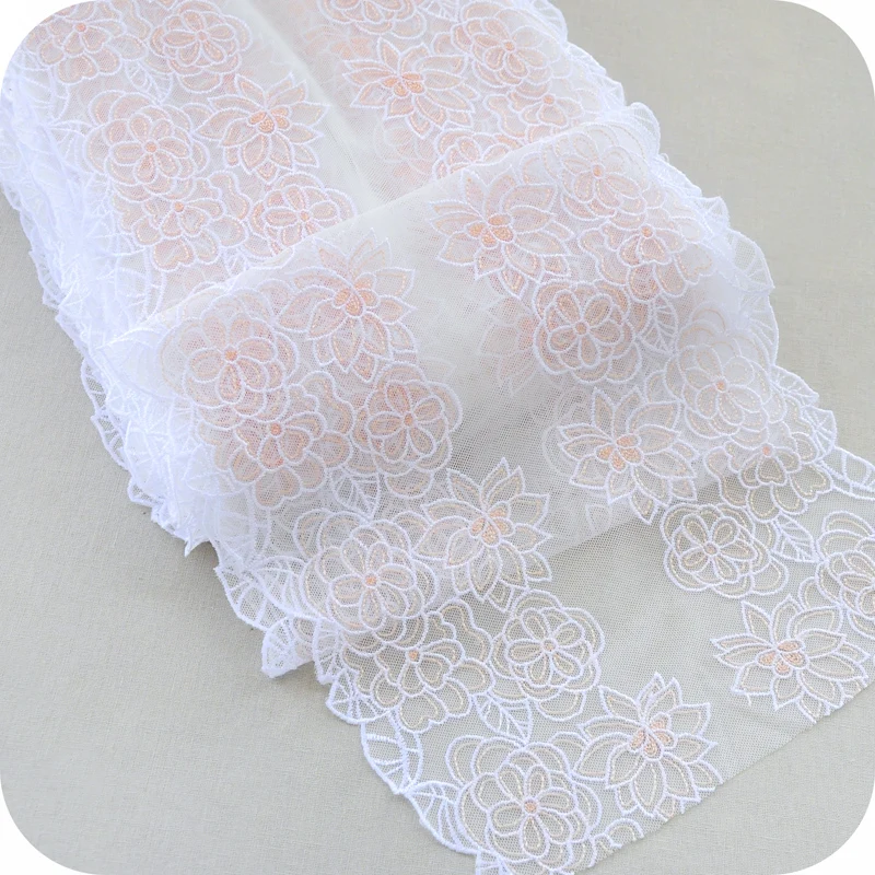 

2021 Exquisite Mesh Embroidery Soft Lace Garment Fabric DIY High Quality Underwear Bra Skirt Sewing Ladies Clothing Accessories