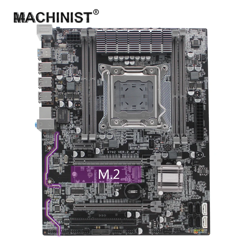 Verkauf X79 LGA 2011 Motherboard ATX SATA3 USB 3,0 M.2 NVME SSD Unterstützung Vier Kanäle DDR3 RAM Xeon E5 V1 V2 Prozessor X79Z 2,4 F
