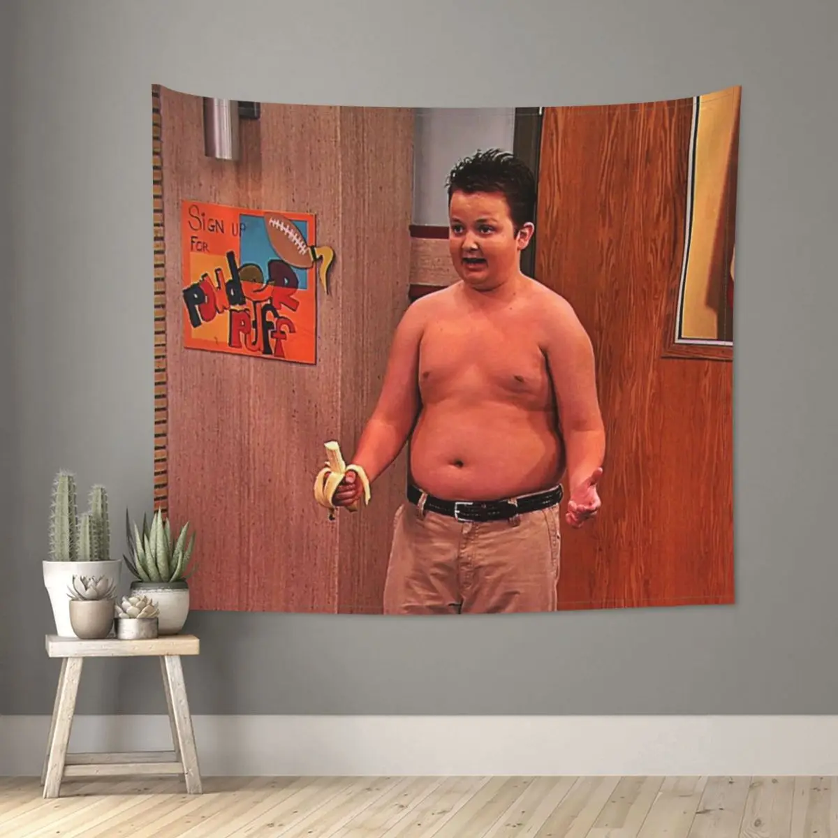 

Gibby From ICarly Meme Tapestry Bohemian Fabric Wall Hanging Home Decor Table Cover Psychedelic Tapestries