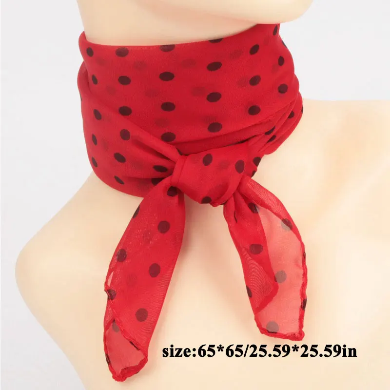 

1PCS Chiffon Polka Dot Square Scarf Women Girl Chiffon Summer Thin Scarves Soft Wrap Shawl Beach Sunscreen Hijab Scarves