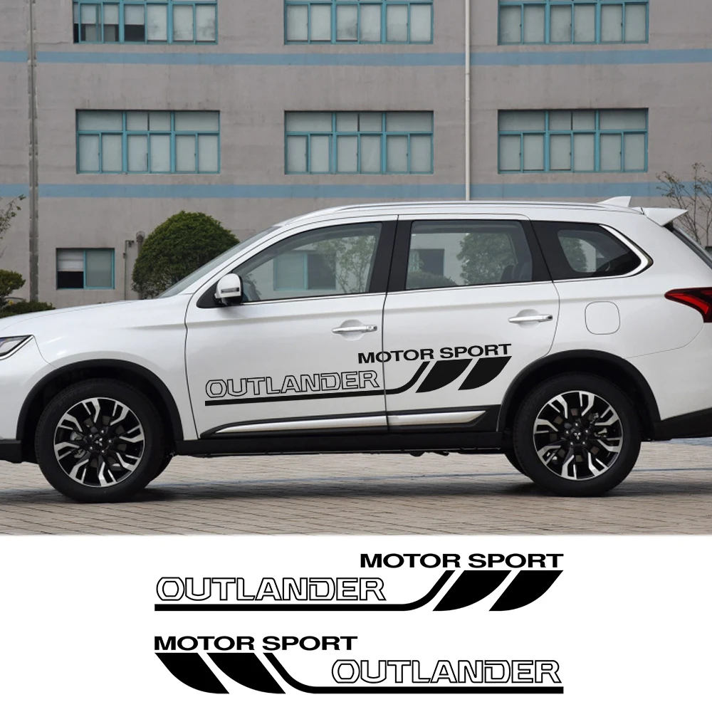 

2 шт., виниловые наклейки на двери автомобиля Mitsubishi Outlander 3 2