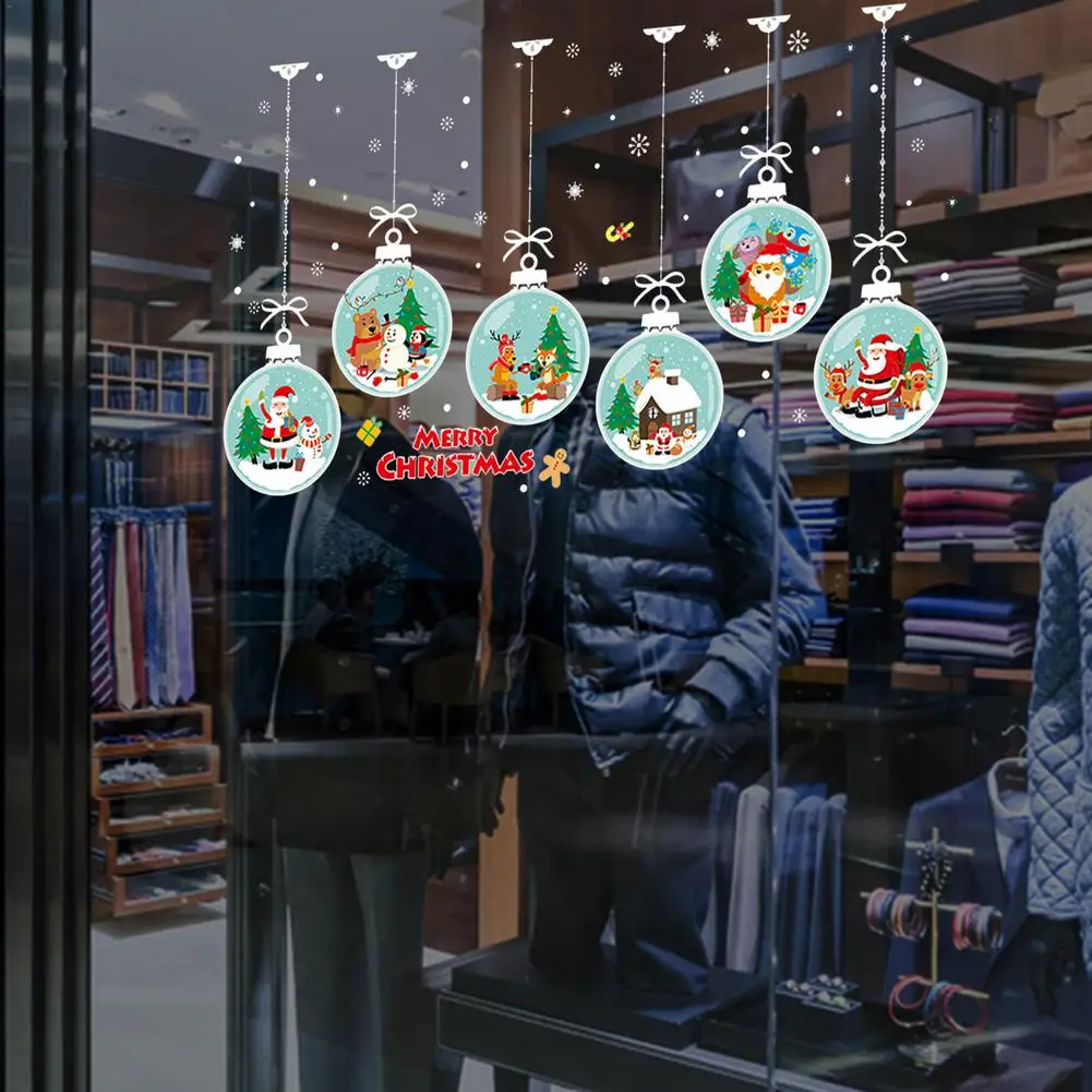 Рождественский Декор оконная наклейка s Санта-Клаус лось Настенная Наклейка на