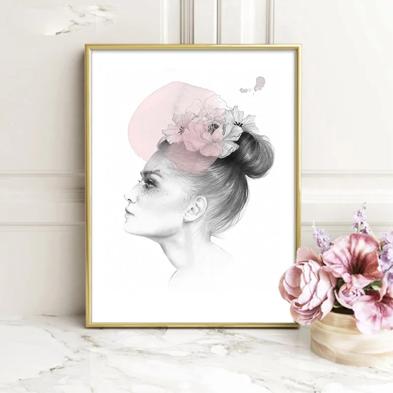 Scandinavian Figure Art Canvas Abstract Painting Girl Wall Poster Print Nordic Decoration Picture Modern Home Decor | Дом и сад