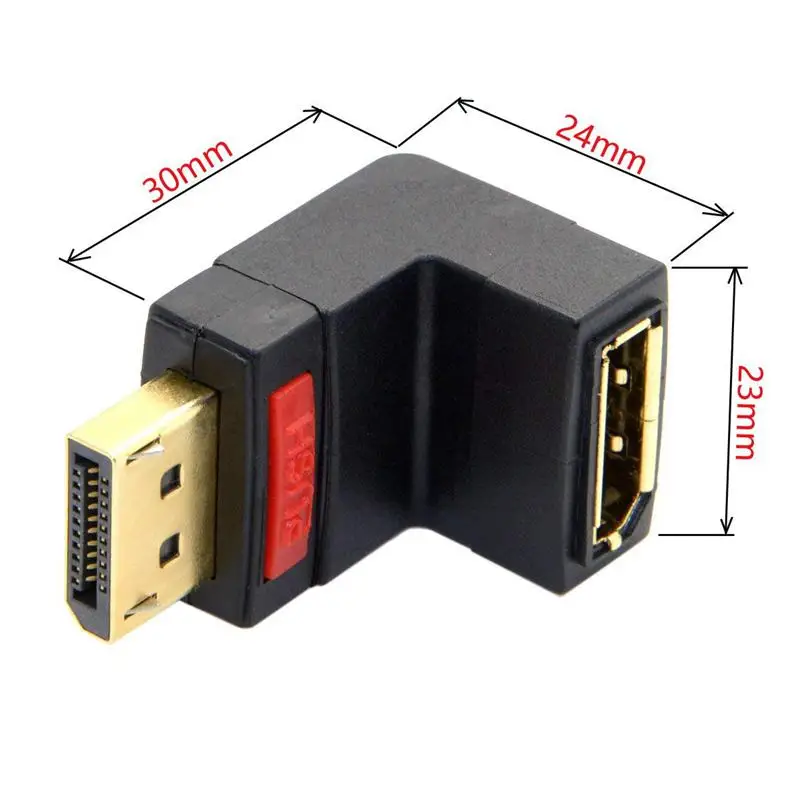 90 градусов вверх угловой DP DisplayPort папа к женскому удлинительному адаптеру |