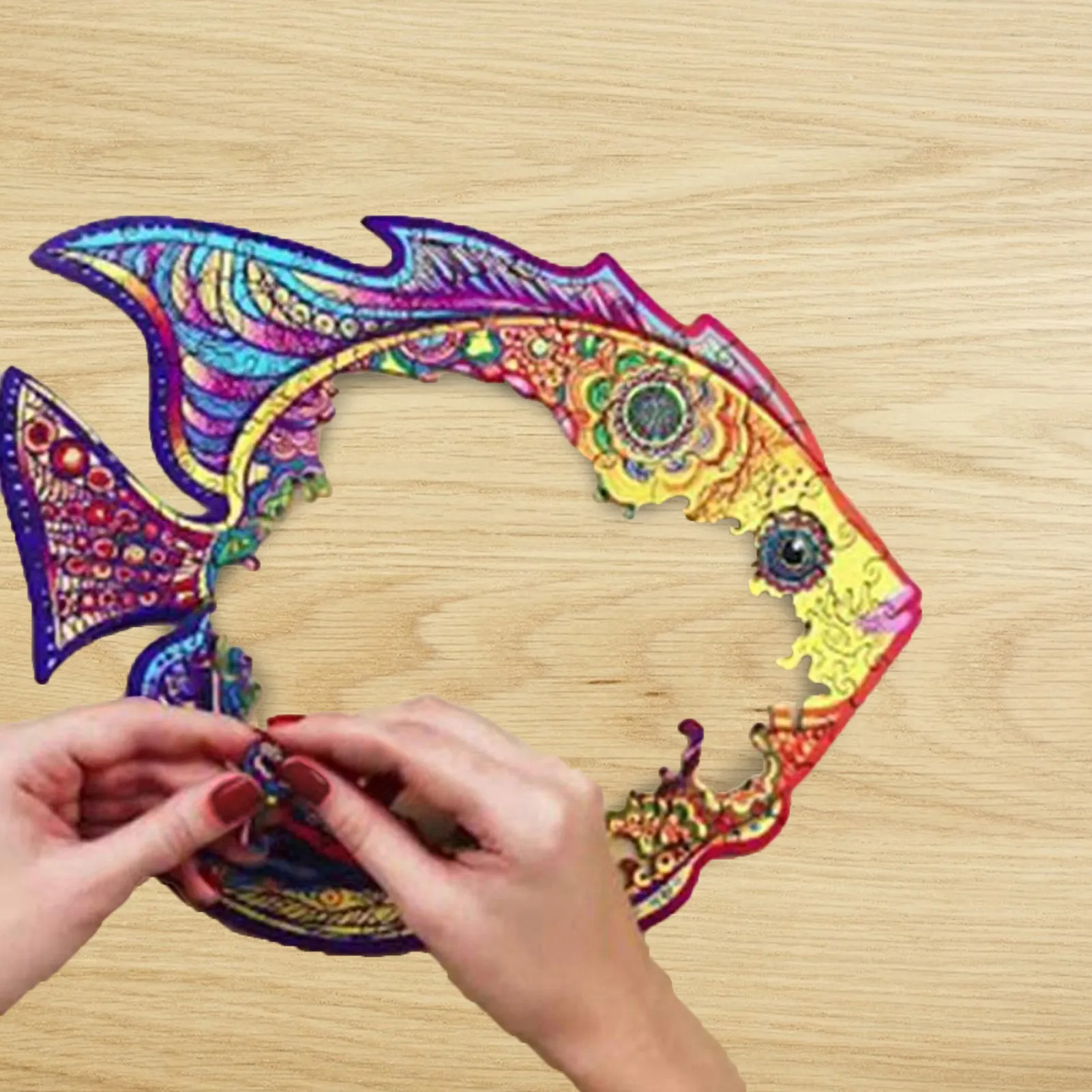 

Wooden Puzzle Pieces With Unique Shapes Small Fish Puzzles Adult Gifts Children's Educational Gifts Interactive Game Toys