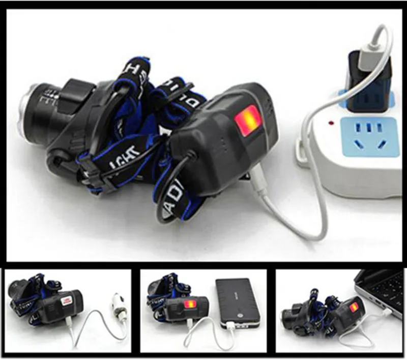 

Headlamp USB Sensor Led T6 Q5 Zoomable Headlight Rechargeable Waterproof Head Torch flashlight Head lamp Fishing Hunting Light