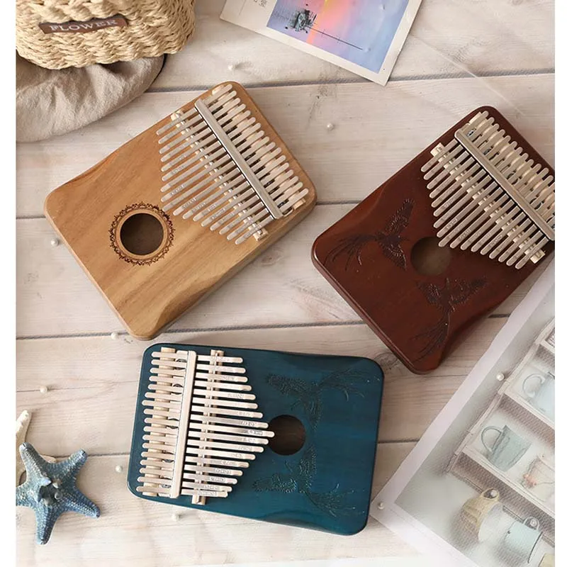 Kalimba 17 клавиш фортепиано высокого качества ручная защита деревянный из красного