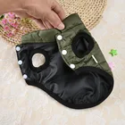 Зимняя теплая зимняя одежда для домашних питомцев, однотонная одежда для маленьких собак, красная, зеленая, в рождественском стиле, куртка для больших собак