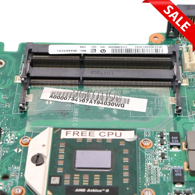NOKOTION материнская плата для ноутбука Toshiba Satellite L645D DDR3 A000073410 31TE3MB0040 DA0TE3MB6C0 материнская плата разъем S1 Бесплатный процессор