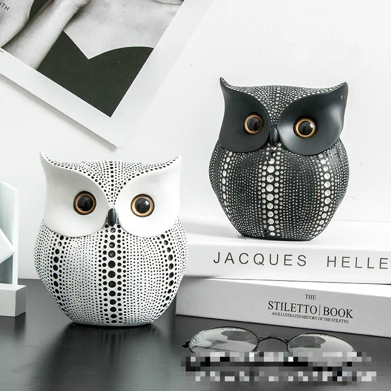 

BUF Owl Statue for Home Decor Resin Animal Figurines Bookshelf TV Stand Fireplace Window Sill Bedside Table Decoration Crafts