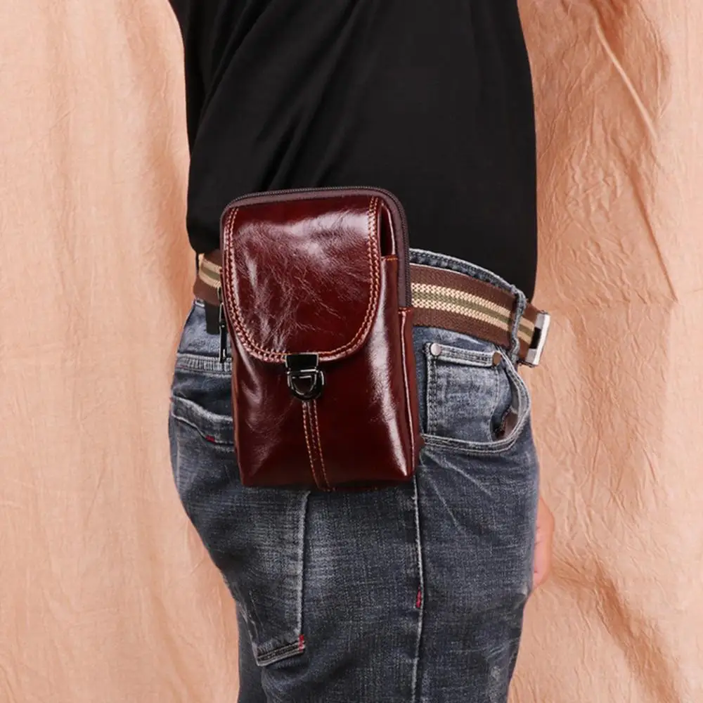 

Universal Genuine Leather Phone Waist Bag Clip Belt Loop Holster Wallet Pouch Case Cover Running sports Case sports phone case