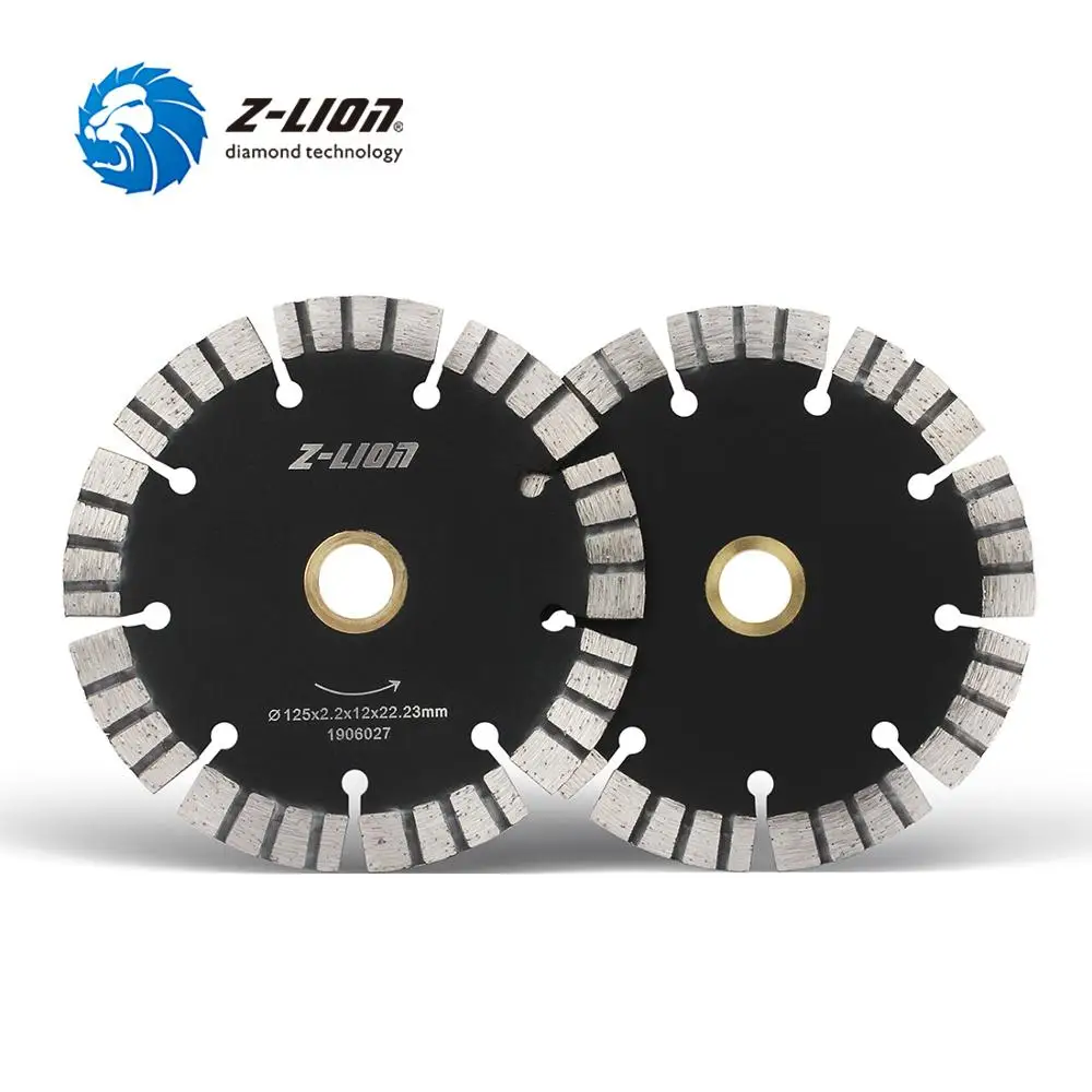 Z-LION 1pc 125mm Diamond Saw Blade Granite Concrete Sandstone Dry Cutting Disc 5&quot Segments Thickness 2.2mm Grinding Wheel |