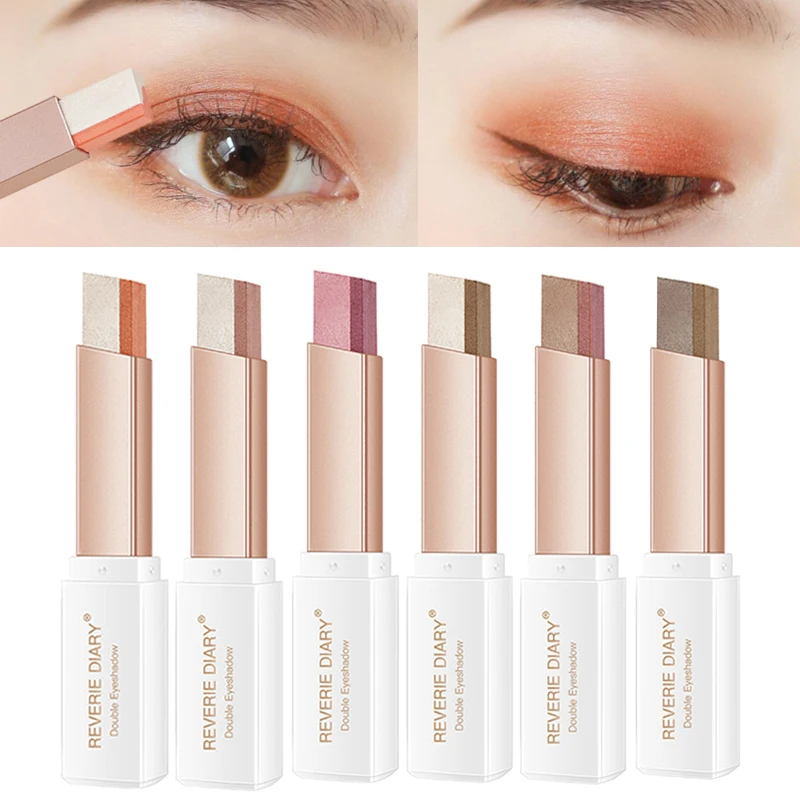 

Lazy Eyeshadow Stick Stereo Gradient Shimmer Double Color Eye Shadow Pen Waterproof Eyeshadow Palette Makeup eyeshadow kit