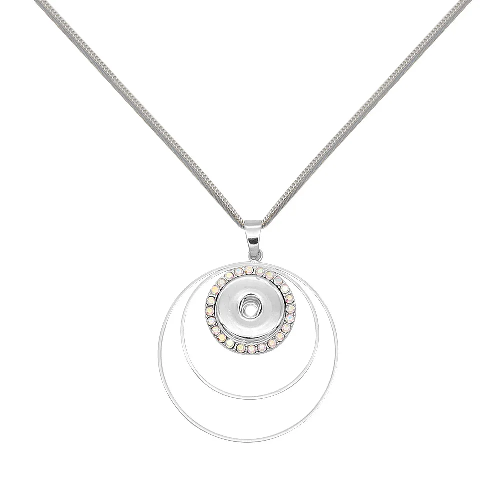 2019 Горячий Модный серебряный металлический кулон ожерелье Подходит 18 мм Кнопка с