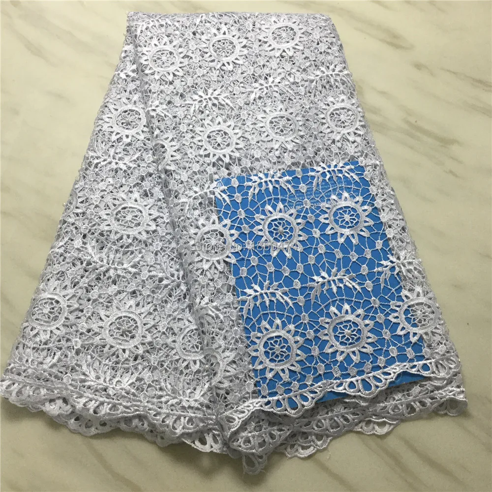 

Белый Высококачественный африканский тюль, гипюр, шнур, кружевная ткань, новейший нигерийский французский сетевой шнур, кружевная ткань с б...