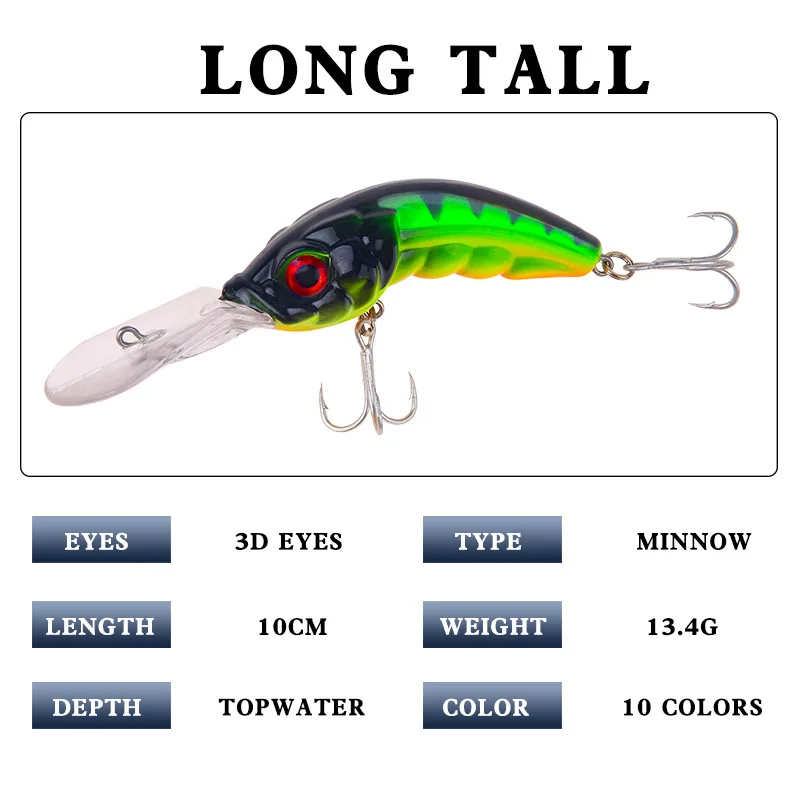 2019 New Topwater Lure 1PCS 10g 13.4cm Minnow Plastic Hard Fishing 3D Fish Eyes 2 Hooks Carp Tackle | Спорт и развлечения