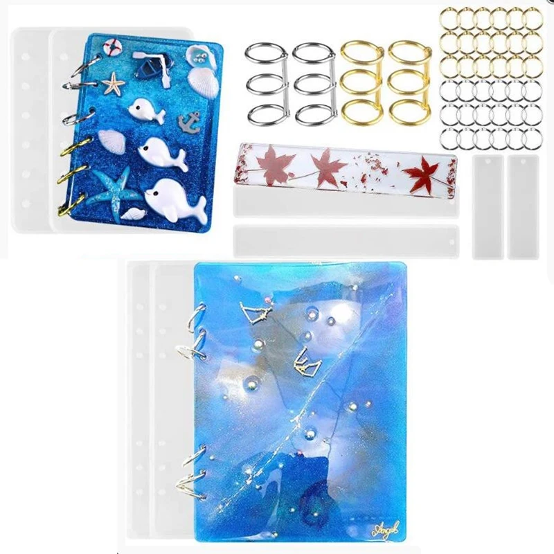 2 комплекта обложек для заметок из смолы прозрачные формы эпоксидной обложки