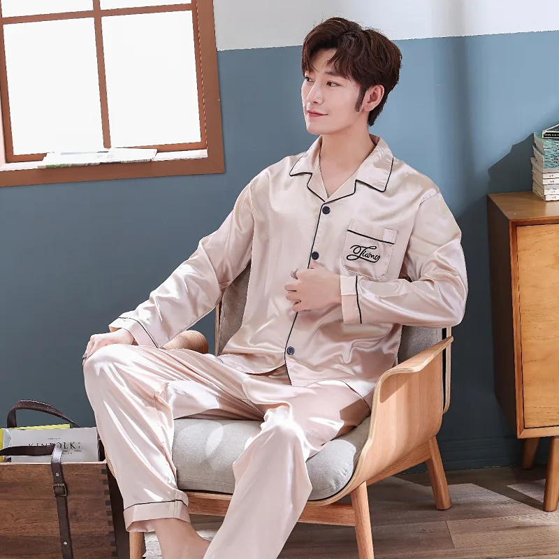 

Men's long sleeve pajamas, Korean soft pajamas, pajamas, family clothing, autumn 2020
