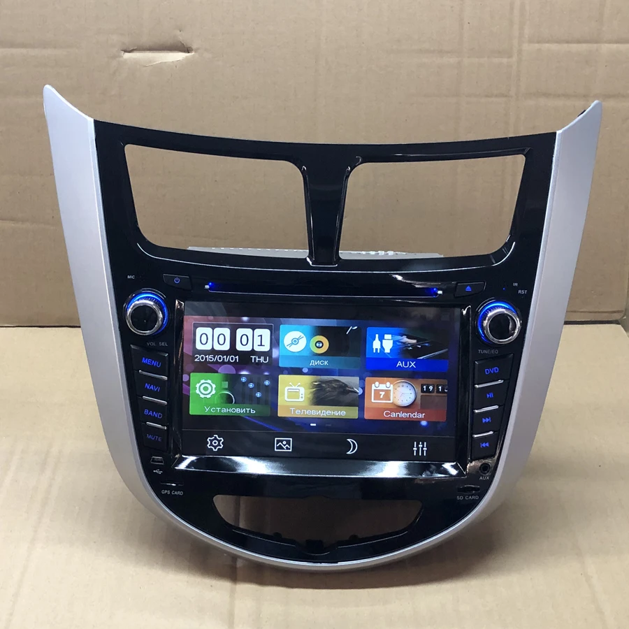 BYNCG Car DVD Player GPS Navigation 2 Din 7'' Multimedia auto Radio for Hyundai Solaris accent Verna i25 2010 2016| |