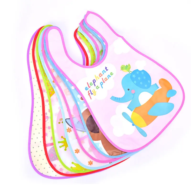 Babero ajustable de calidad para beb&eacute;, delantal de pl&aacute;stico impermeable, pa&ntilde;o de alimentaci&oacute;n de dibujos animados, 1 unidad-0