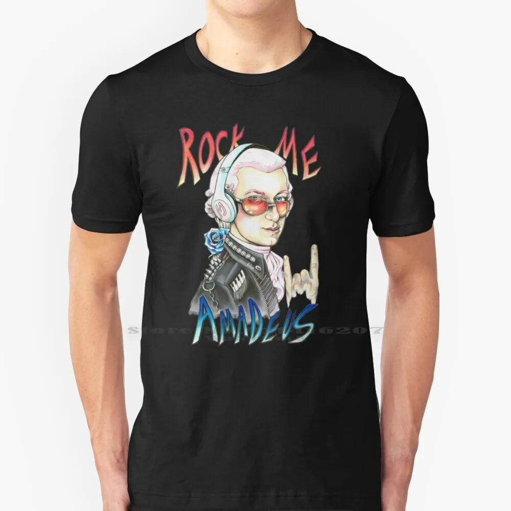 

Rock Me Amadeus T Shirt 100% Pure Cotton On Amadeus Wolfgang Mozart Punk Punk Funny Classical Music Composer Composition