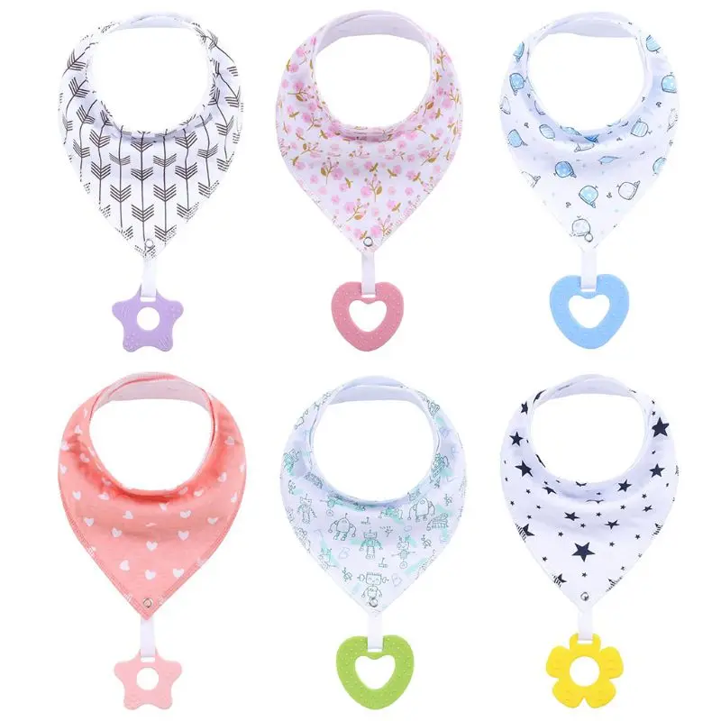 Нагрудники для новорожденных с прорезывателем бандана малышей мультяшный