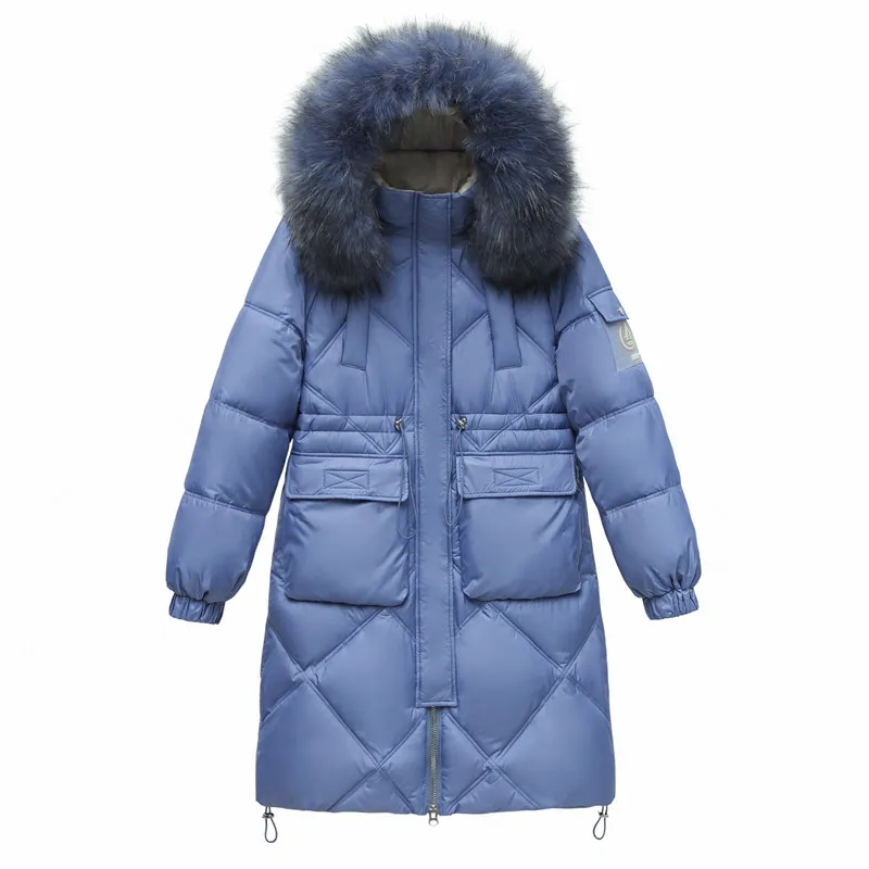Women Winter Long Jacket Thick Thermal Parkas Ladies Large Fur Collar Hooded Cotton Coats Female Warm Outerwear Brand Clothing