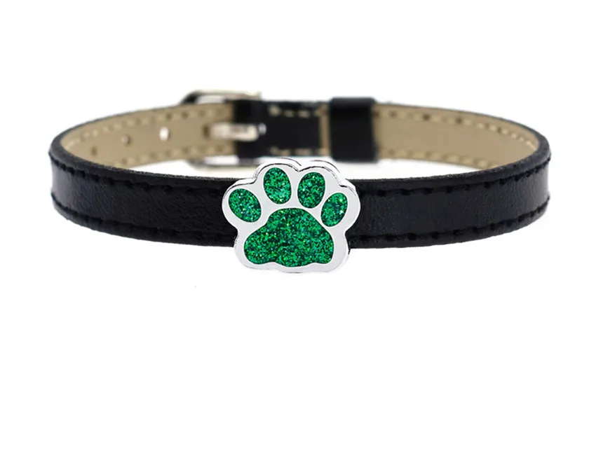 10Pcs/Lot 8mm Slide Charms Bracelets Jewelry Making Bling Enamel Cat Dog Bear Paw Footprint Fit Pet Collar Wristbands Belts | Украшения и